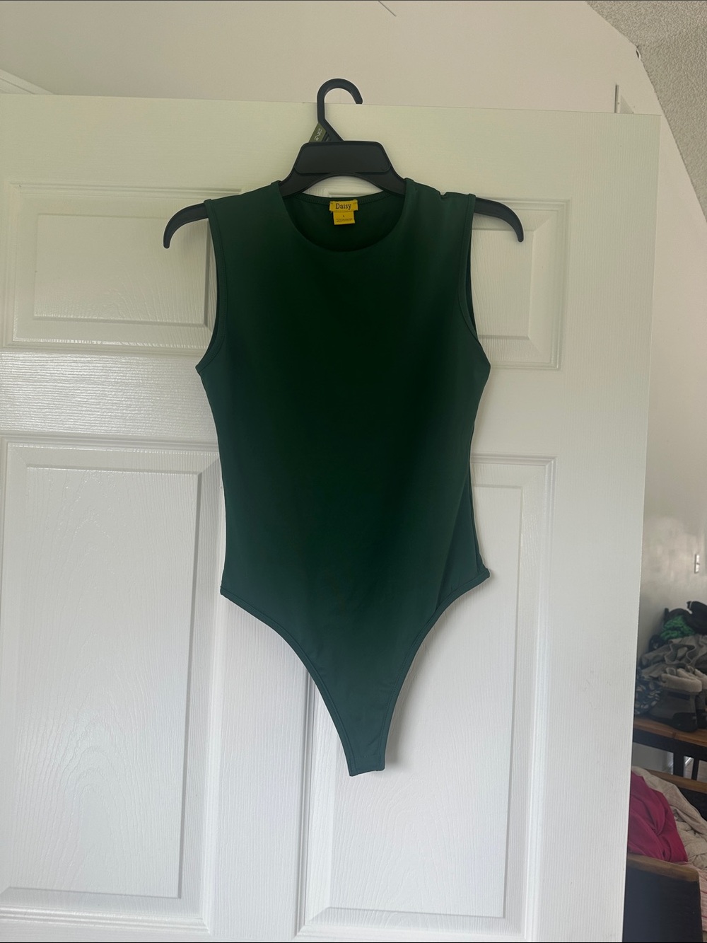 Daisy Forest Green Sleeveless Bodysuit